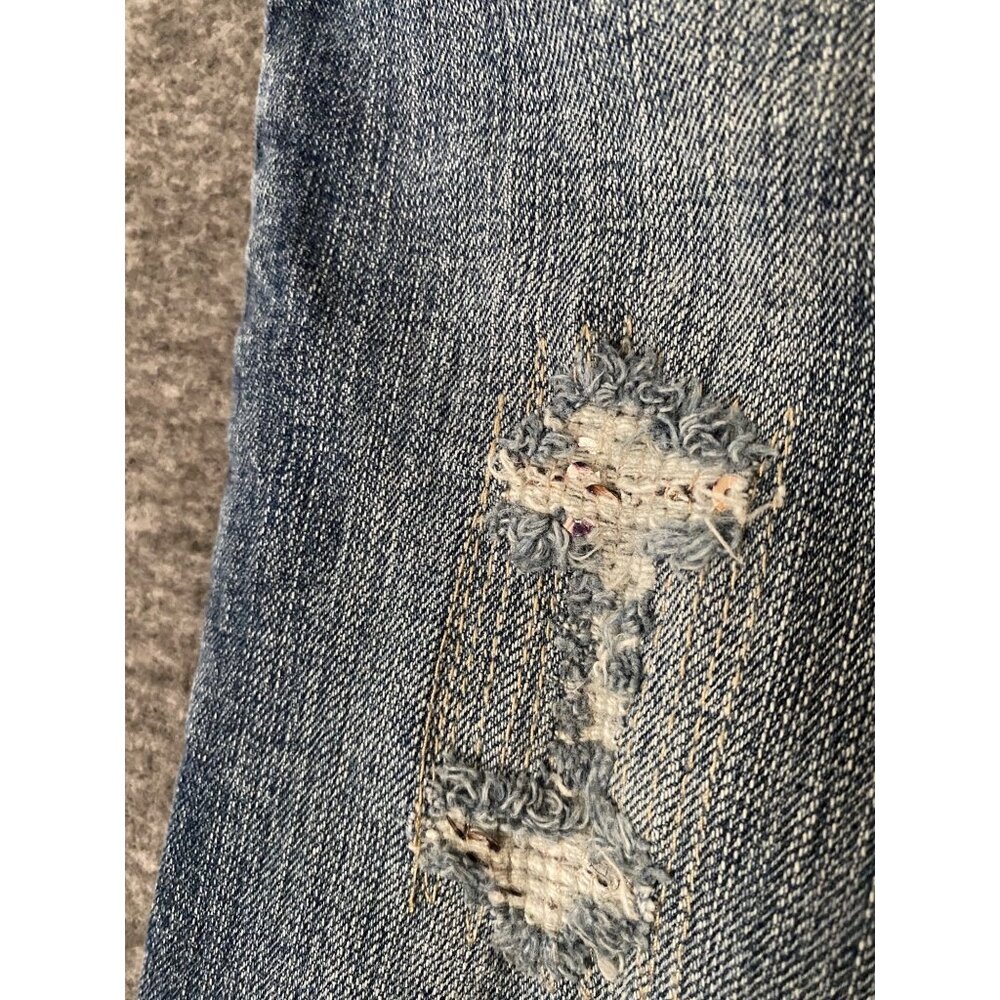 Vigoss Juniors Size 5 Bootcut Distressed Denim Jeans Sequin Holes Flare Stretch - Picture 6 of 8